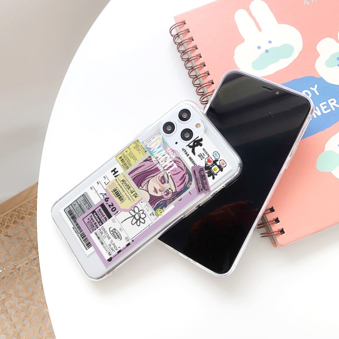 Ốp lưng iphone silicon dẻo trong suốt Pink girl dành cho ip 6 đến 14promax - t105