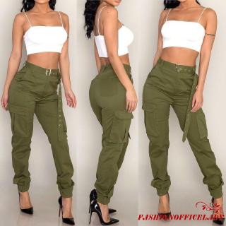 Quần jogger kiểu cargo quân đội dáng dài cho nữ