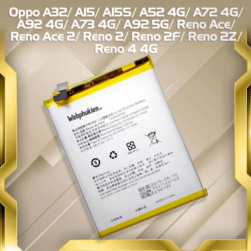 Pin Scus cho Oppo A32/A15/A15S/A52 4G/A72 4G/A92 4G/A73 4G/A92 5G/Reno Ace/Reno Ace 2/Reno 2/Reno 2F/Reno 2Z/Reno 4 4G
