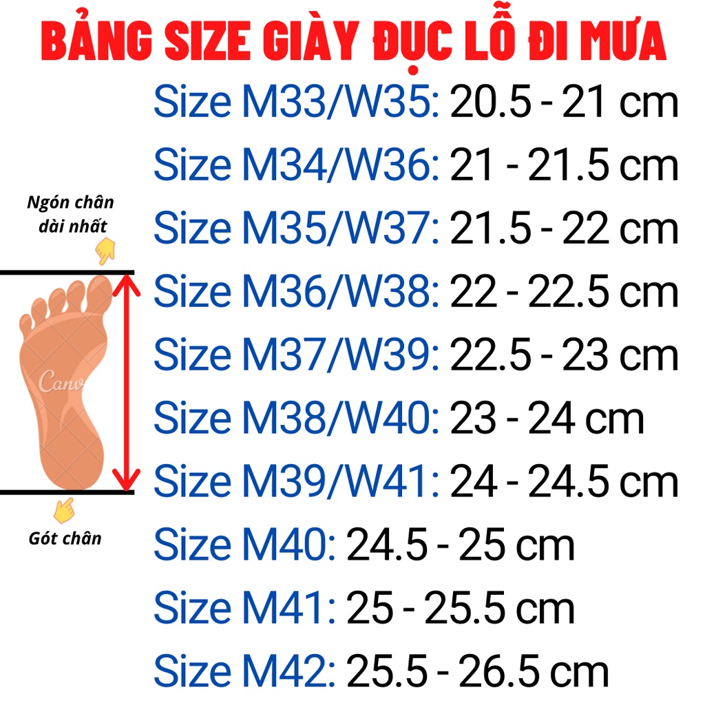 Giày nhựa đục lỗ chống nước , dùng đi mưa ,  đi biển chất liệu nhựa Eva Pylon có đủ size nam và size nữ - Mã SP: D921