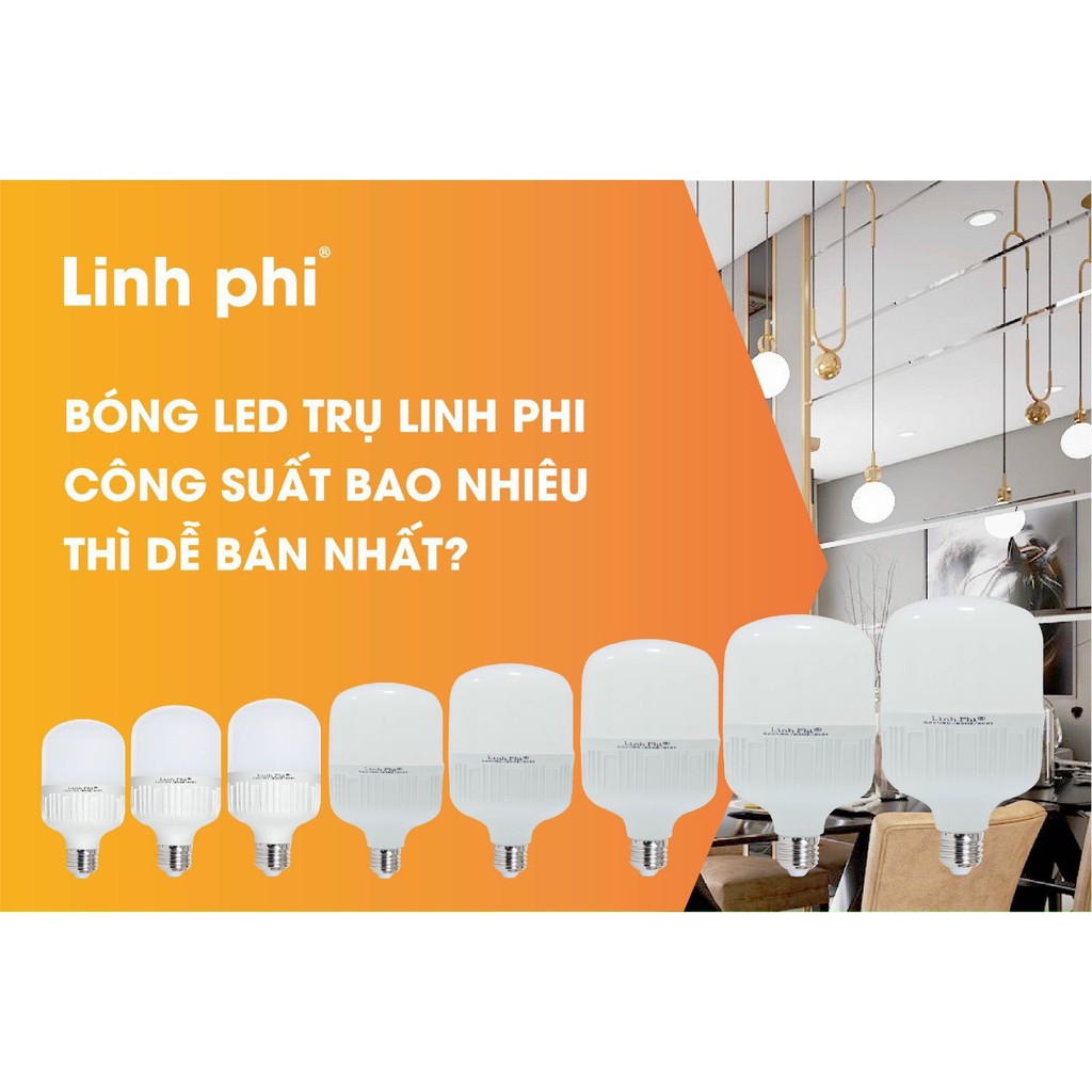 Bóng đèn led bulb trụ 5w, 10w, 15w, 20w, 30w, 40w, 50w, 65w ánh sáng trắng