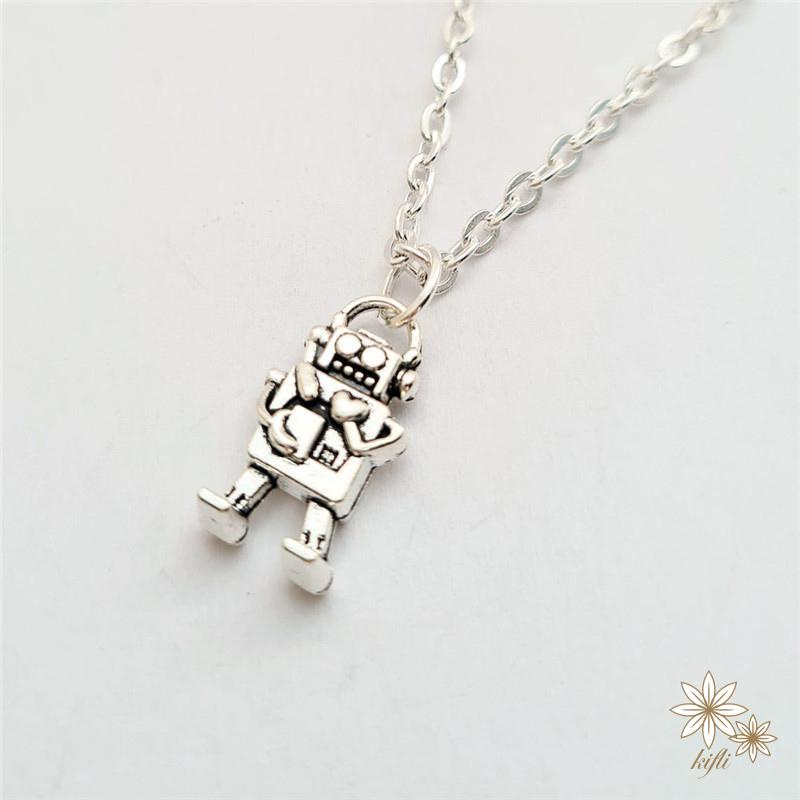 Vòng cổ mặt dây hình robot mini dễ thương phong cách hiphop thời trang