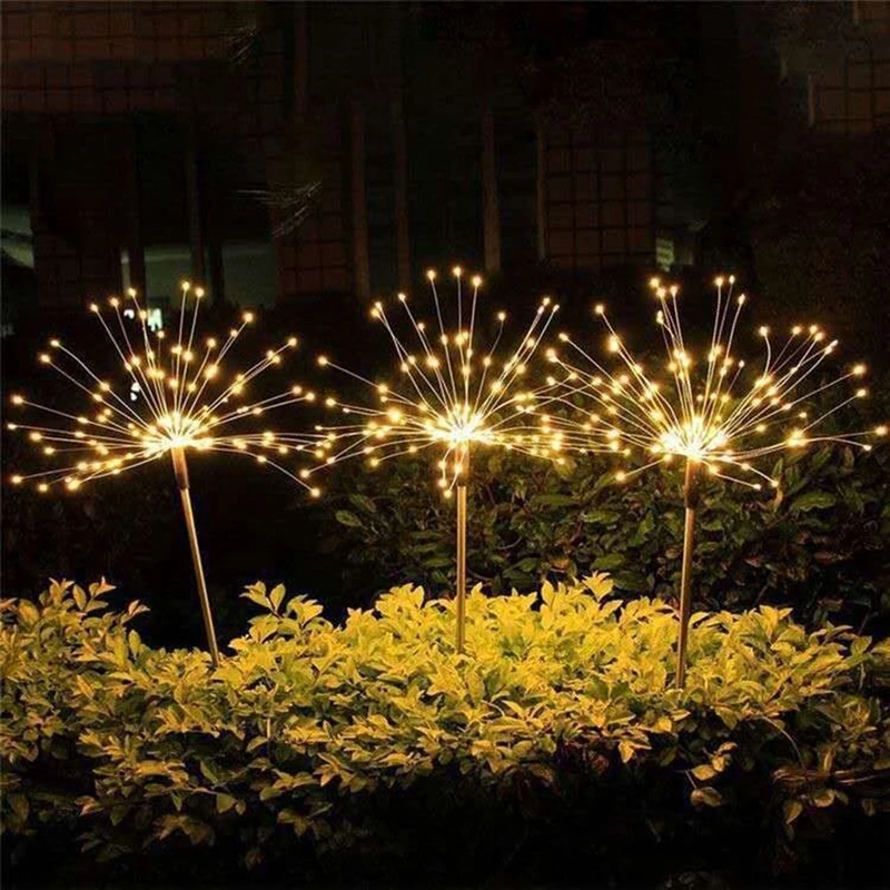 Đèn OSIDEN năng lượng mặt trời hình pháo hoa hiệu ứng ánh sáng 60/ 120/ 150/ 200leds 8 chức năng trang trí bãi cỏ