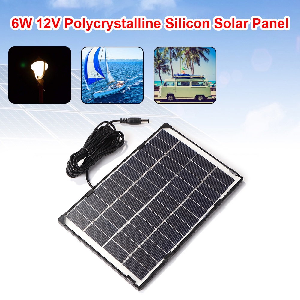 Tấm Pin Năng Lượng Mặt Trời H3C 6W 12V DC5521 Dành Cho Camera Giám Sát Trong Nhà Ngoài Trời