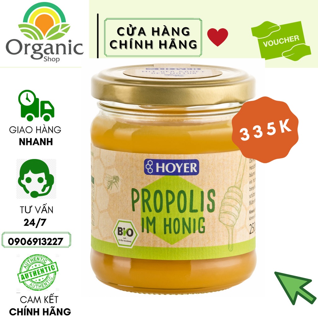 Mật Ong Keo Ong Hữu Cơ Cao Cấp 250g Hoyer