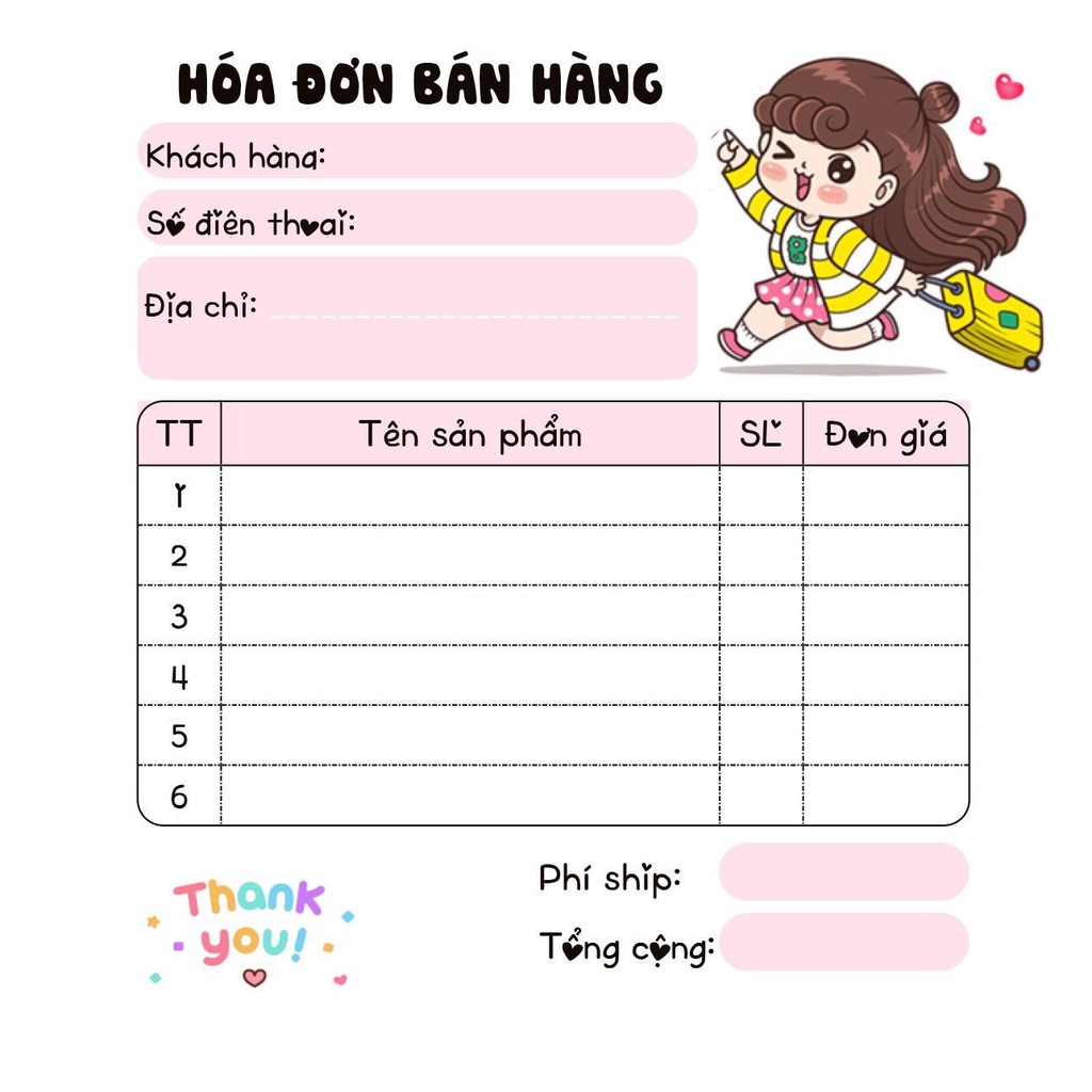 [MUA 10 CUỐN TẶNG 1 CUỐN]  Hoá đơn bán hàng mini 1 liên