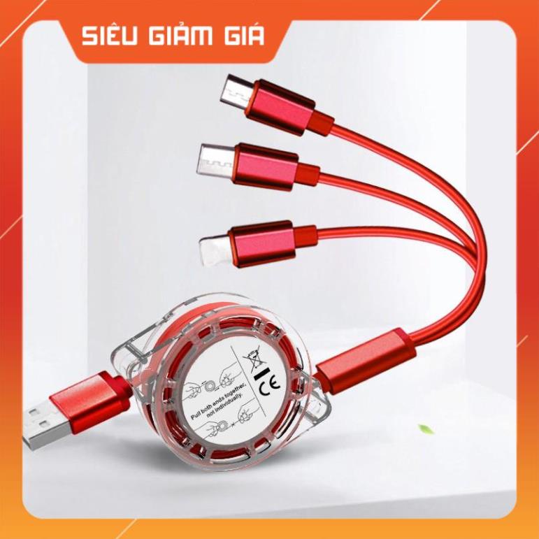 Sạc rút đa năng 3 đầu 3 loại chân siêu tiện lợi