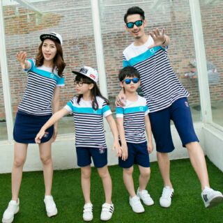 4 áo gia đình sọc phối màu đẹp