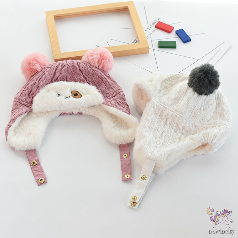Mũ nhung giữ ấm mùa đông thiết kế đáng yêu phong cách Hàn Quốc cho em bé