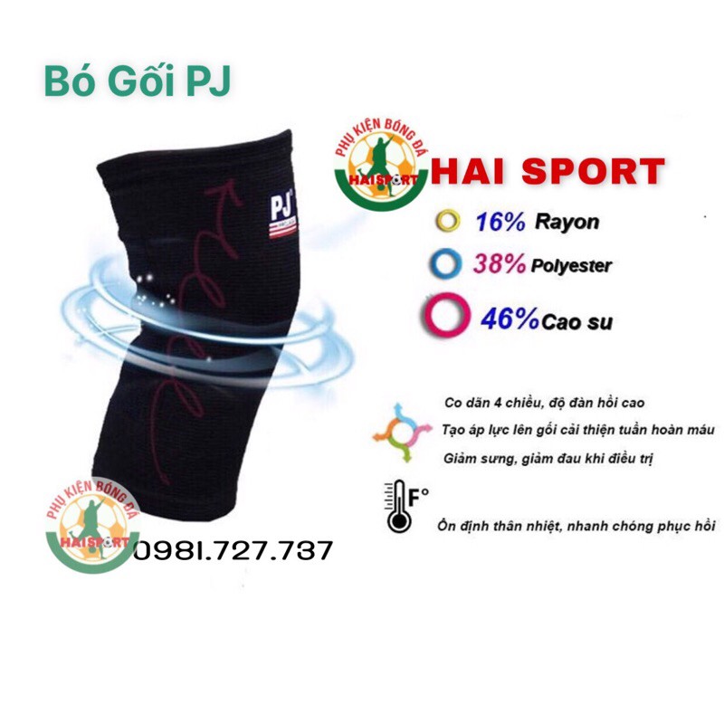 Bó gối PJ -Bảo vệ khớp gối, sụn và sương bánh chè  Băng bảo vệ đầu gối PJ bóng đá, bóng chuyền, bóng rổ