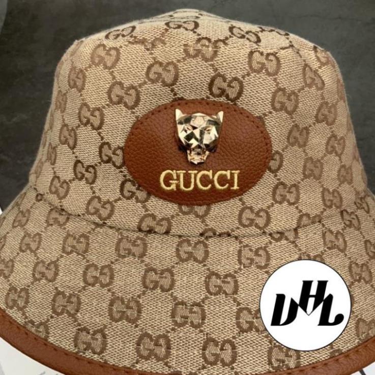 Mũ Bucket GC Viền Da Tag Gấu Nâu Full Tem Form Chuẩn Ulzzang Cao Cấp Nam Nữ