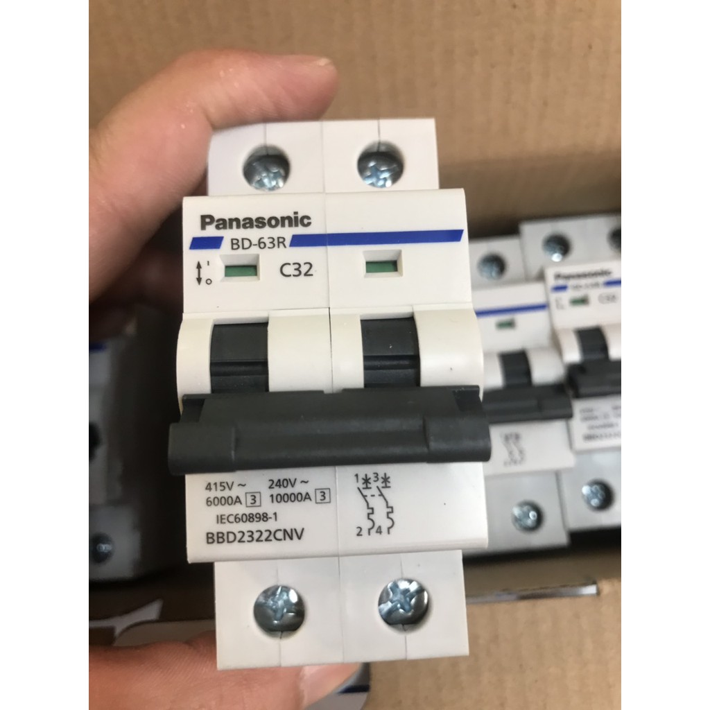 Át 2 Cực Panasonic  2P-10A,16A,20A,25A,32A,40A,50A,63A cam kết chuẩn chính hãng