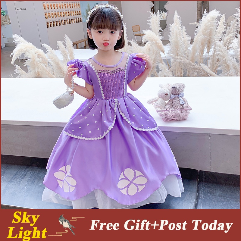 Đầm/ Phụ kiện hóa trang công chúa Sofia Halloween cho bé