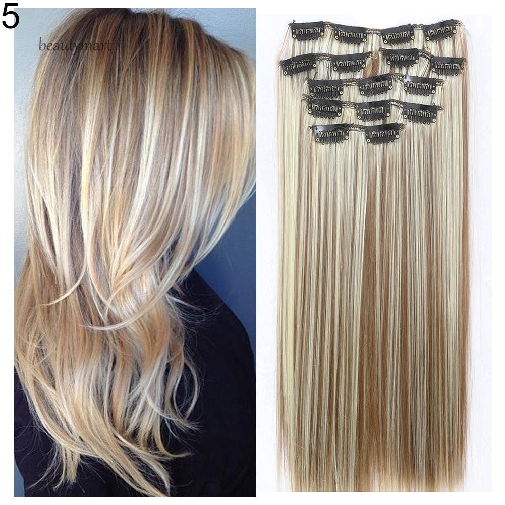 Tóc giả nối dài 16 kẹp tiện dụng cho nữ