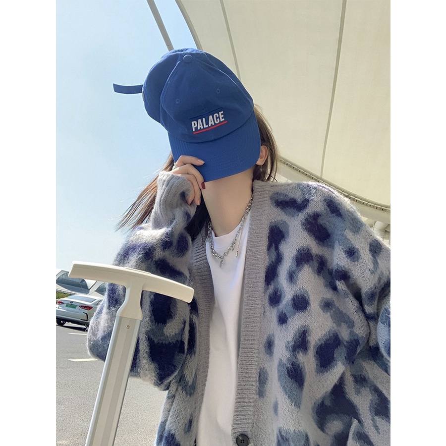 Áo cardigan len nữ lông thỏ họa tiết báo phong cách Âu Mỹ hot tiktok douyin mới nhất 2022 Kozoda AC37 quảng châu cao cấp