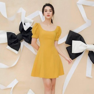  Váy xòe tay bồng cho người béo mập - VBEO215