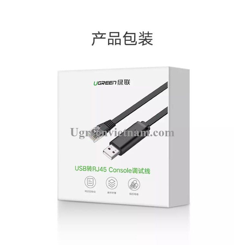 Cáp lập trình Console USB to RJ45 FTDI chính hãng Ugreen 50773 cao cấp