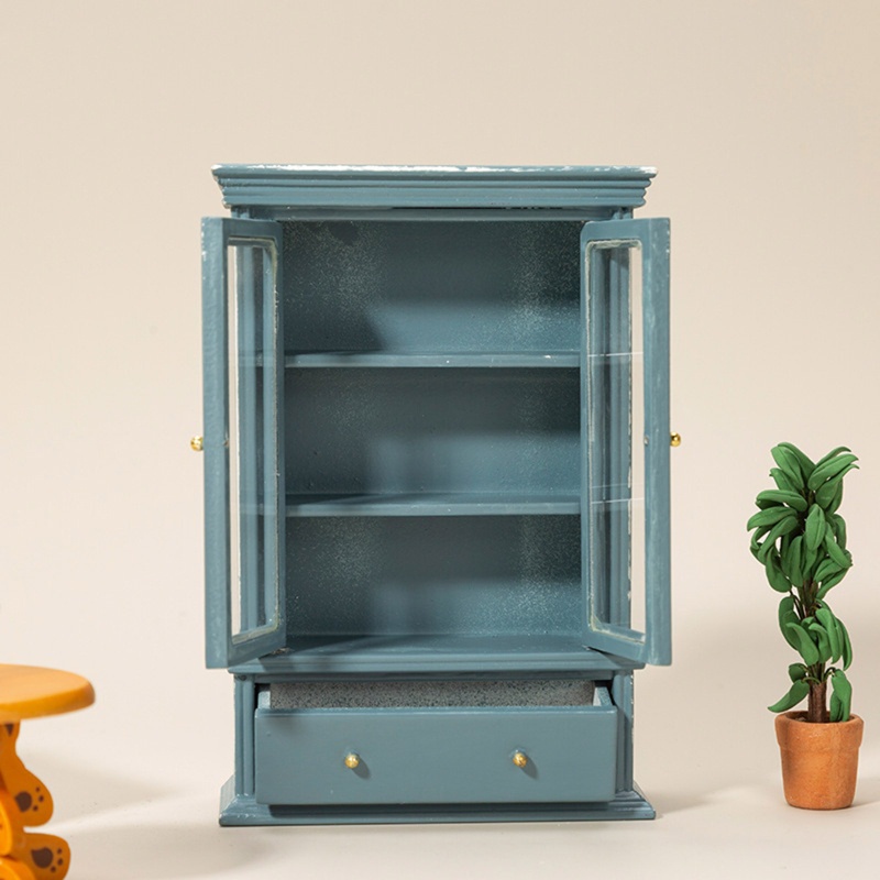 Mô Hình Kệ Sách Bằng Gỗ Mini Trang Trí Phòng Khách Cho Bé