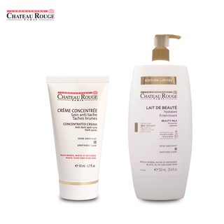 Combo Kem Dưỡng Trắng Da Giảm Thâm Nám CHATEAU ROUGE Concentrated Cream 50ml và Sữa Dưỡng Thể Chateau Rouge 750ML