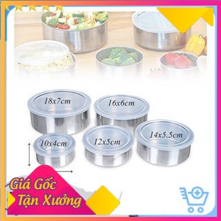 Bộ 5 Bát Inox Cao Cấp Nhiều Kích Thước, Có Lắp Đậy Thức Ăn Siêu Tiện Dụng, Bán Giá Sỉ - BX