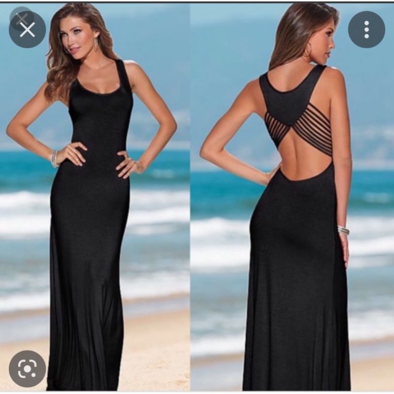 Đầm maxi Venus cutout sexy VNXK maxi open back laceup cutout dress đầm đi biển dáng dài hở lưng đan dây xuất khẩu dư xịn