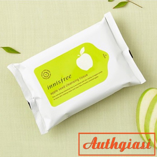 Giấy tẩy trang Innisfree Apple Seed Cleansing Tissue 15-30 miếng/gói