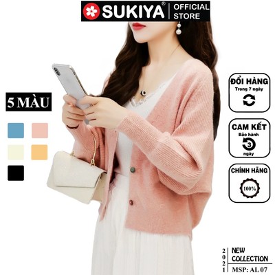 Áo len nữ Cadigan SUKIYA chất lông cừu cao cấp AL07