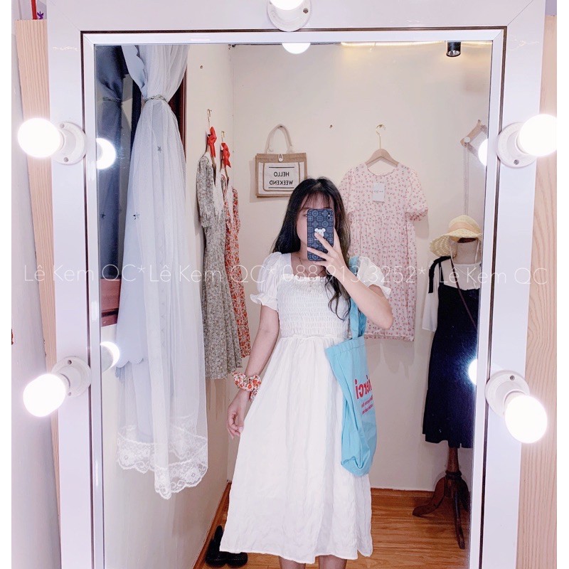 Váy Trắng Chụp Kỉ Yếu Nhún Ngực Tay Bồng - Đầm Vintage Hàng QCCC ❤️ | BigBuy360 - bigbuy360.vn