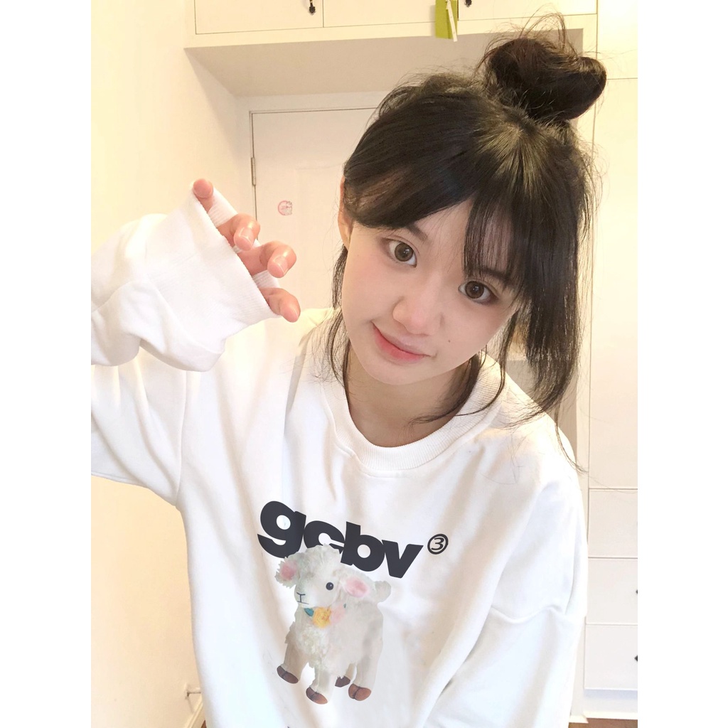 SELVZE Áo sweater Tay Dài Cổ Tròn Dáng Rộng Phong Cách Thời Trang retro Mỹ