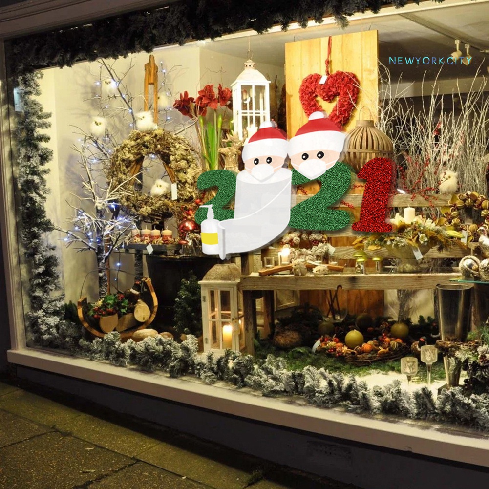 Đề Can Dán Trang Trí Cửa Kính Họa Tiết Giáng Sinh Sáng Tạo