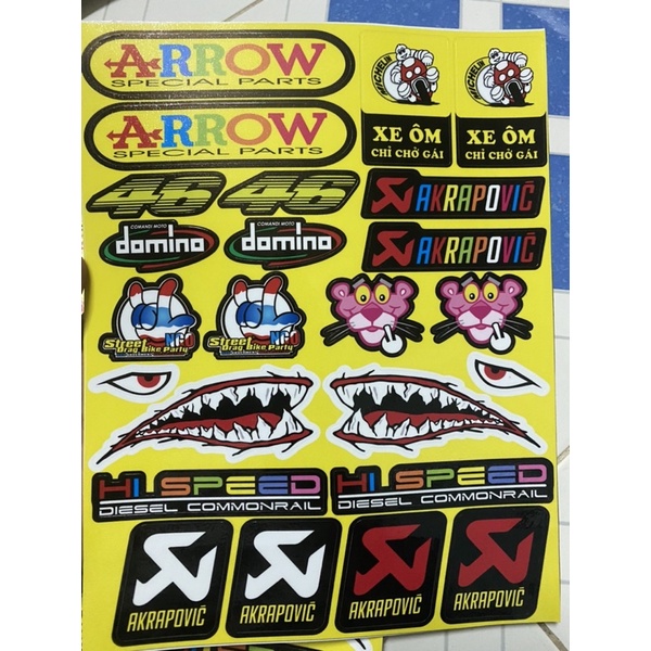 sét logo arrow xe ôm akapovic
