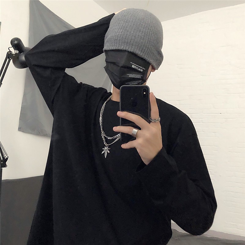 Áo Thun Tay Dài Màu Sắc Đơn Giản Cho Nữ 226672Áo Thun Dáng Rộng Màu Sắc Tươi Sáng Thời Trang Cho Cặp Đôi