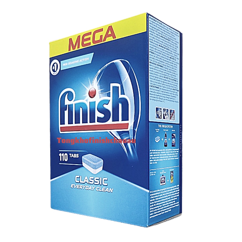 Viên rửa bát finish Classic 110 viên - Nhập Khẩu Châu Âu (hàng chính hãng )