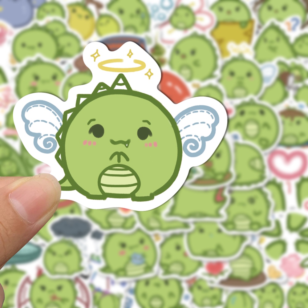 Bộ 50 Miếng Dán Trang Trí laptop Hình Khủng Long Dễ Thương Chống Thấm Nước