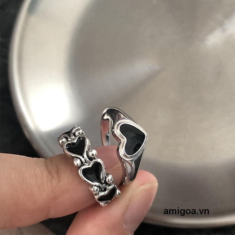 ✨✨màu bạc đơn giản mỏng khoét rỗng hình trái tim phụ kiện