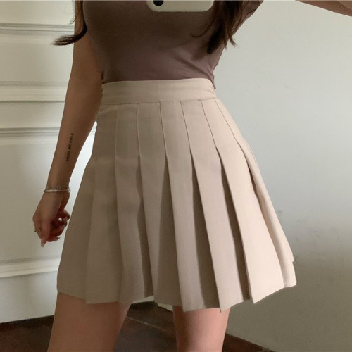 Chân váy xoè xếp ly tennis skirt - ngắn -lưng cao, đen, nâu trắng - vải đẹp tuyết mưa cao cấp dễ thương cá tính