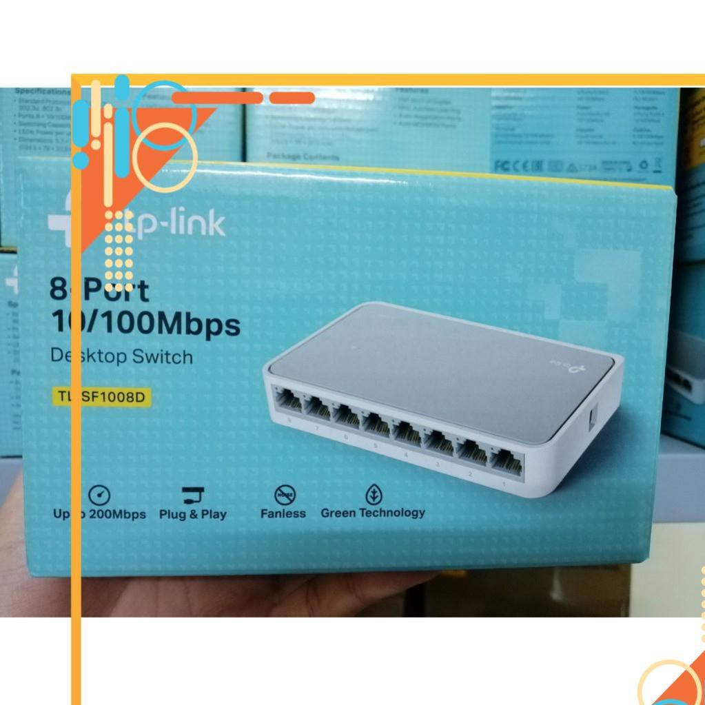 [HÀNG CHÍNH HÃNG] Switch TP-Link 8 port- Bộ chia tín hiệu để bàn TP-Link TL-SF1008D 8 cổng 10/100Mbps