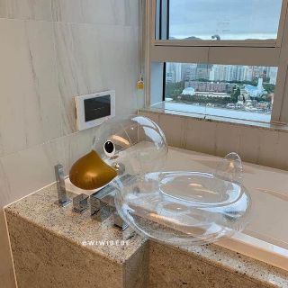 phao trẻ em vịt trong suốt