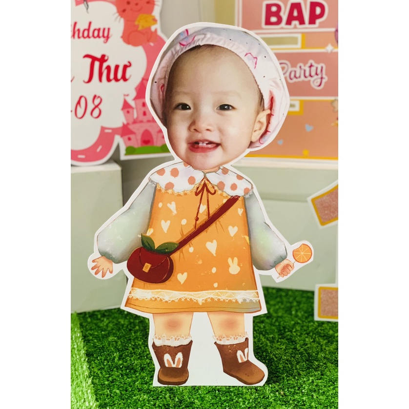 [CHIBI_BÉ_GÁI] ⚡️Flash Sale⚡️Chibi Bé gái thiết kế trang trí tiệc sinh nhật, thôi nôi ⚡️Free thiết kế theo chủ đề⚡️