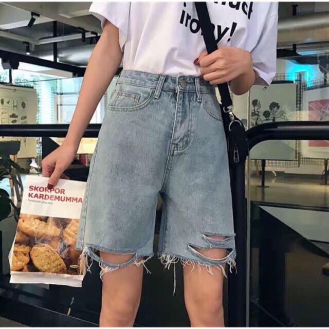 Quần Jeans Ngố Nữ Rách ☀️