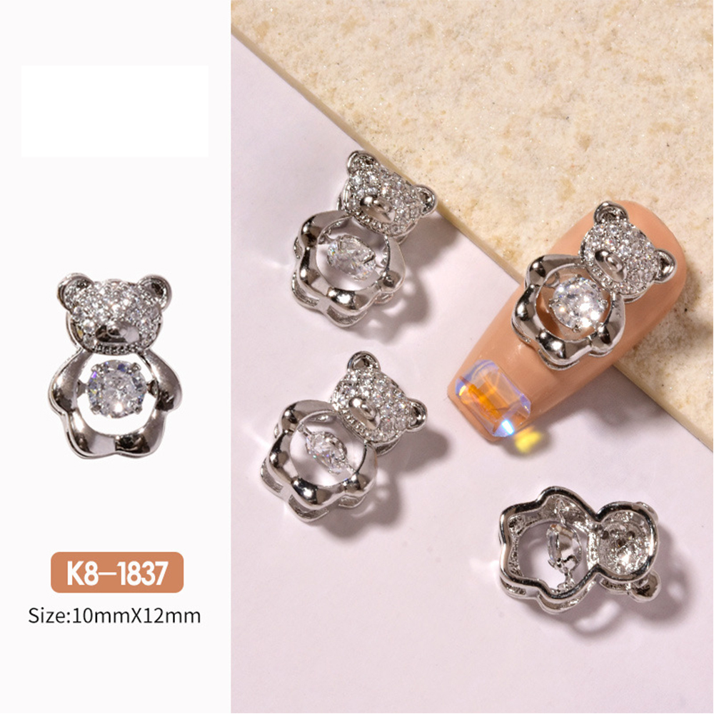 (Hàng Mới Về) Phụ Kiện Trang Trí Móng Tay Nghệ Thuật Hình Gấu 3d Diy