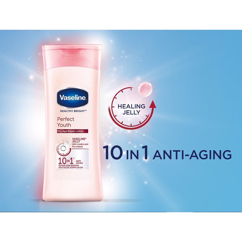 Sữa Dưỡng Thể Trắng Da Ngăn Ngừa Lão Hóa Vaseline Healthy White Perfect 10 AHA &amp; Pro-Retinol 200~350ml