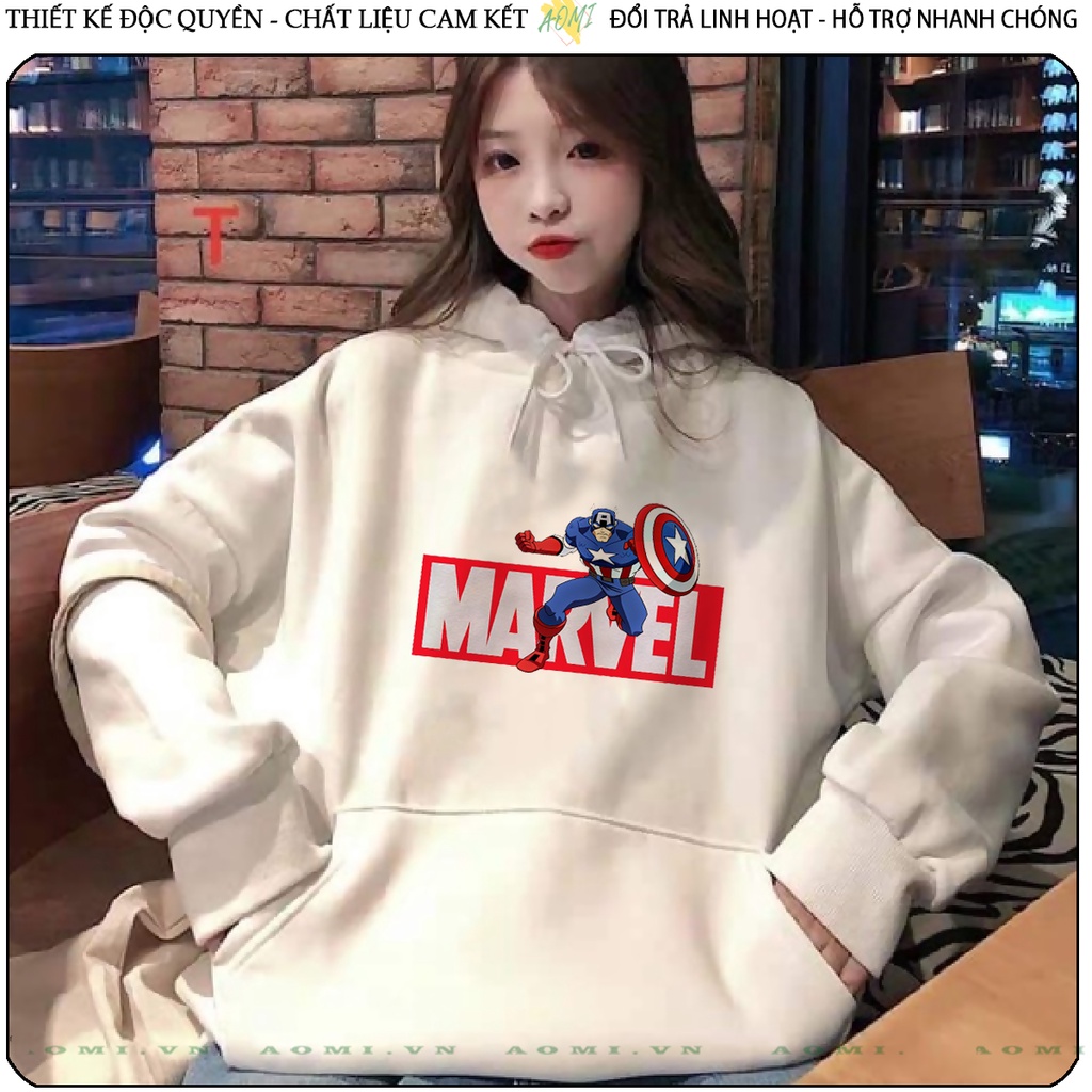 Áo khoác Nỉ Bông HOODIE Avengers Kids MCU tay dài da cá mũ trùm đầu unisex full size AOMIVN