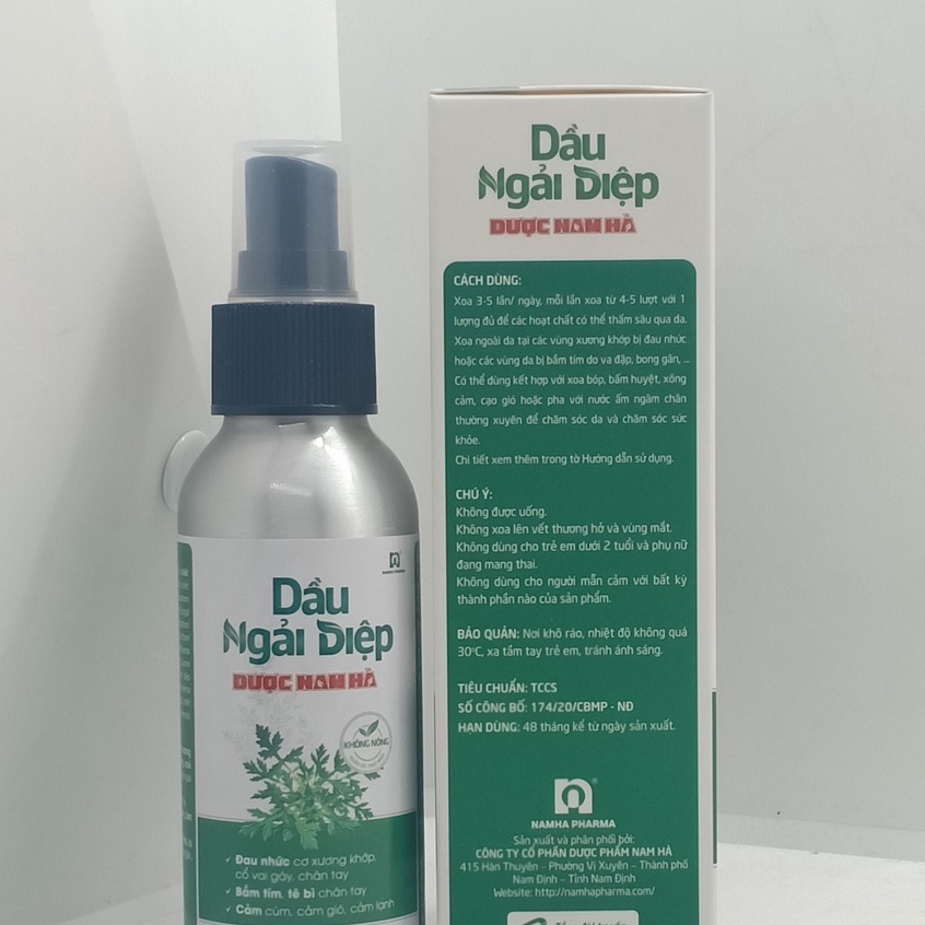 Dầu Ngải Diệp Dược Nam Hà dầu xoa bóp xương khớp + xông giải cảm không nóng  có dạng xịt