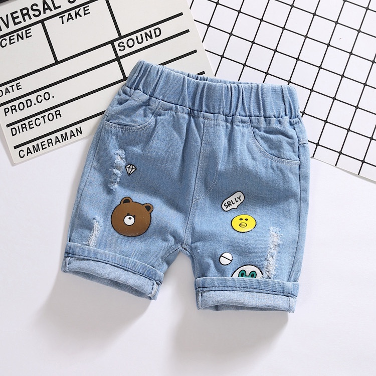 Quần Short Jeans In Họa Tiết Hoạt Hình Thời Trang Mùa Hè Dành Cho Bé Trai 2-7 Tuổi
