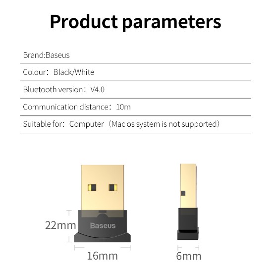 USB mini bluetooth CSR 4.0 adapter cho máy tính laptop windows baseus - vienthonghn