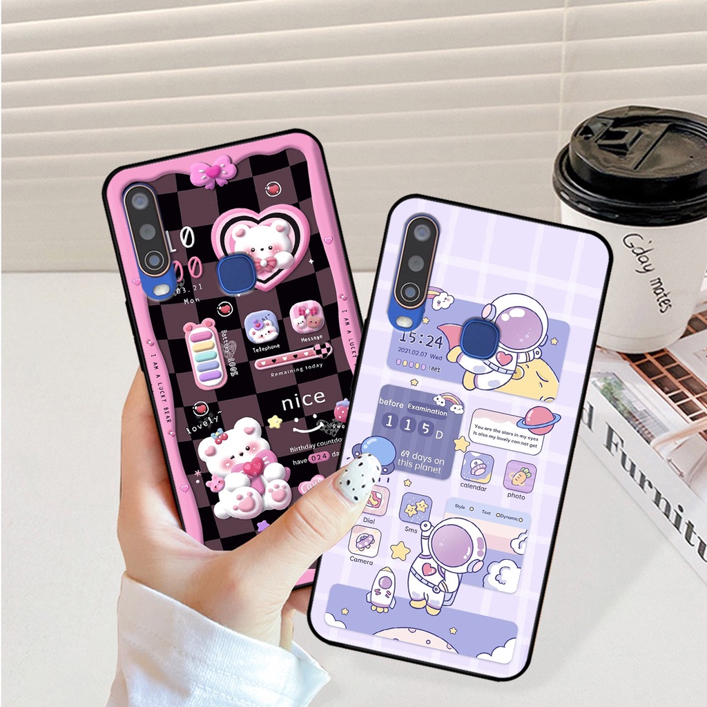 Ốp lưng Vivo U10 / Y11 / Y12 / Y15 / Y17 hình gấu, vũ trụ ngân hà chibi. ốp chống sốc bền đẹp