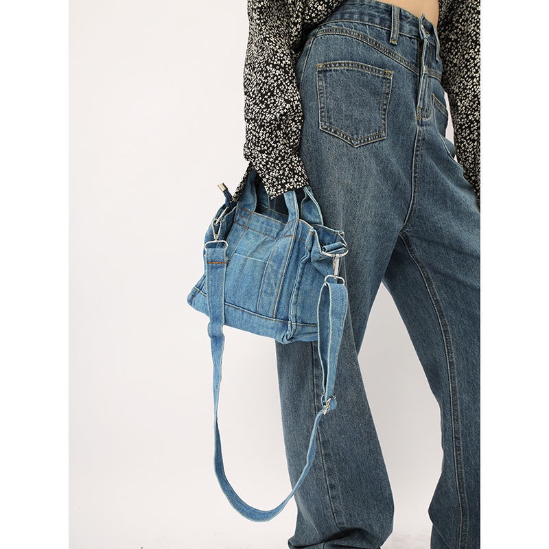 IELGY Túi xách đeo chéo vai bằng denim cao cấp dễ phối hợp đồ