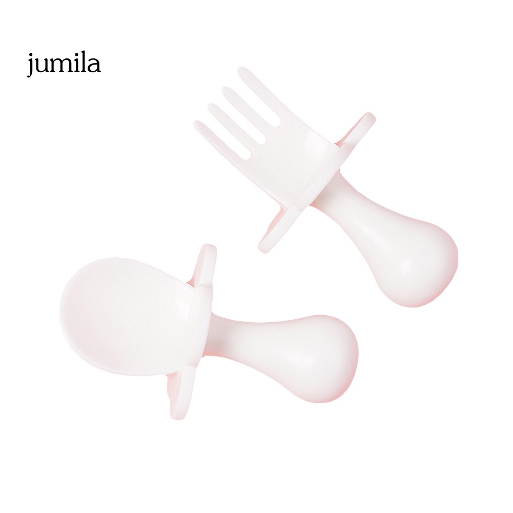 Bộ 2 Muỗng Nĩa Tay Cầm Ngắn Cho Bé