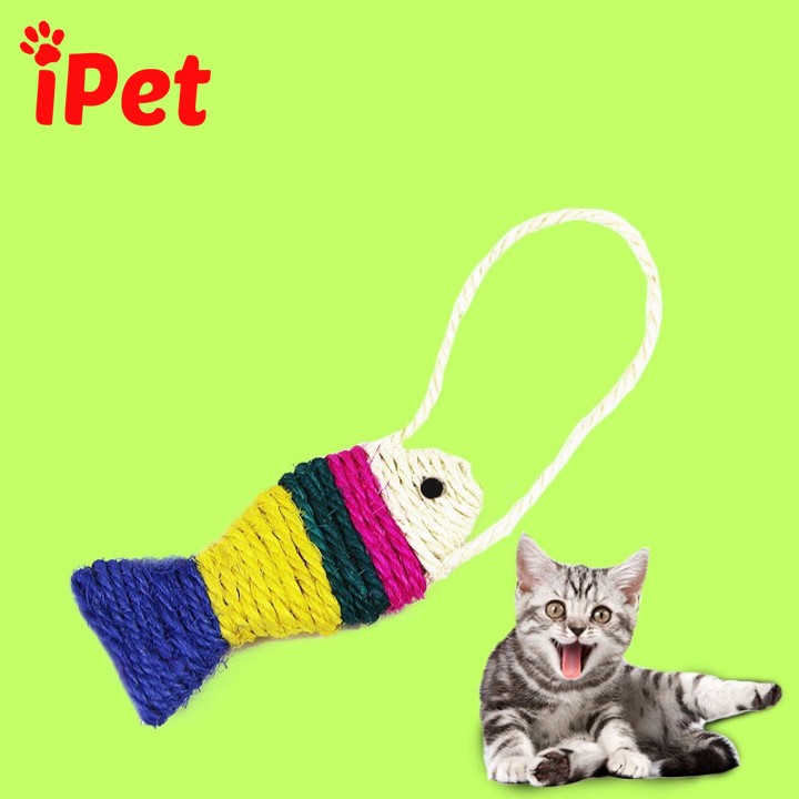 Bàn Cào Móng Dây Thừng Hình Con Cá Cho Mèo - iPet Shop 0